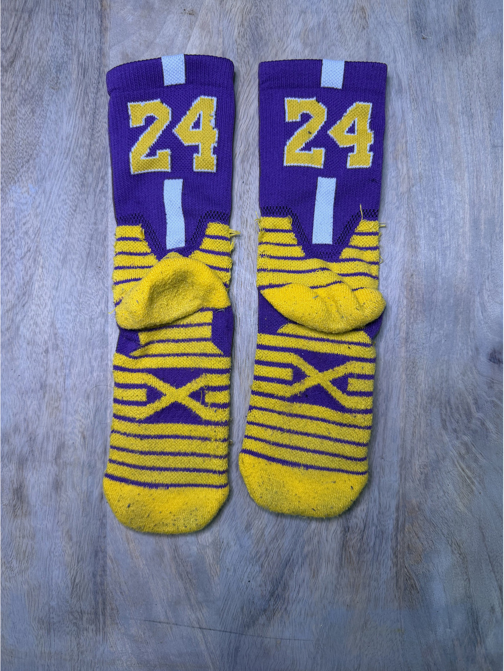 Kobe Bryant Themed 24 Purple and Yellow Socks